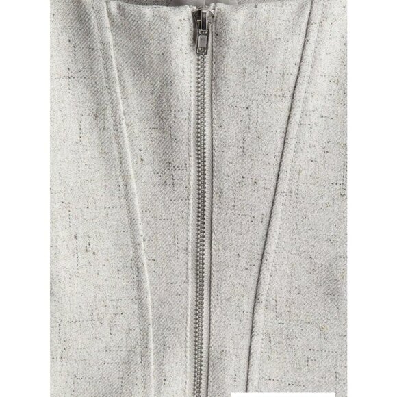 H & M Edition Light Heathered Grey Boned Bodice Bustier Top M - Picture 3 of 3